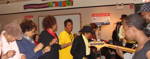 Line dancing was one of the many activities seniors enjoyed at the 4th Senior Breakfast-n-Blues Festival